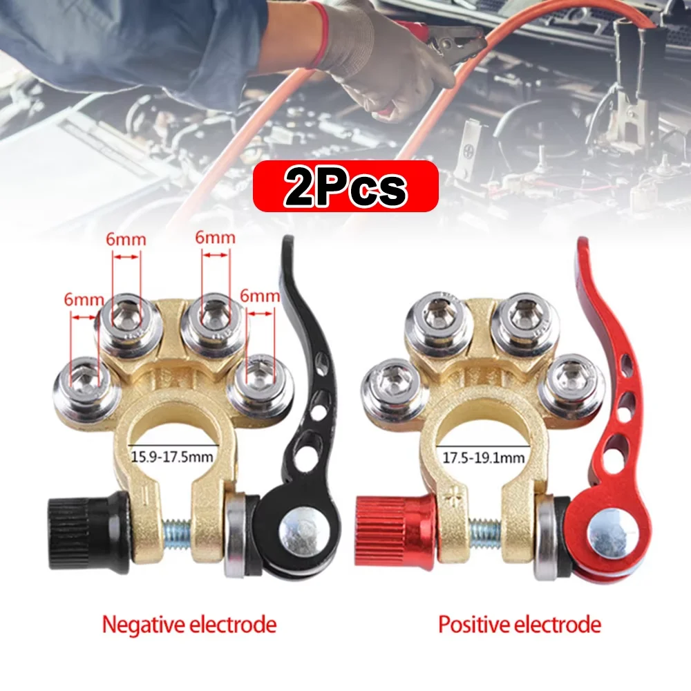 Aluminum Alloy Copper-Plated Battery Terminal Clamp Multi-Hole Wiring Battery Clip Detachable Terminal Connector with Wrench