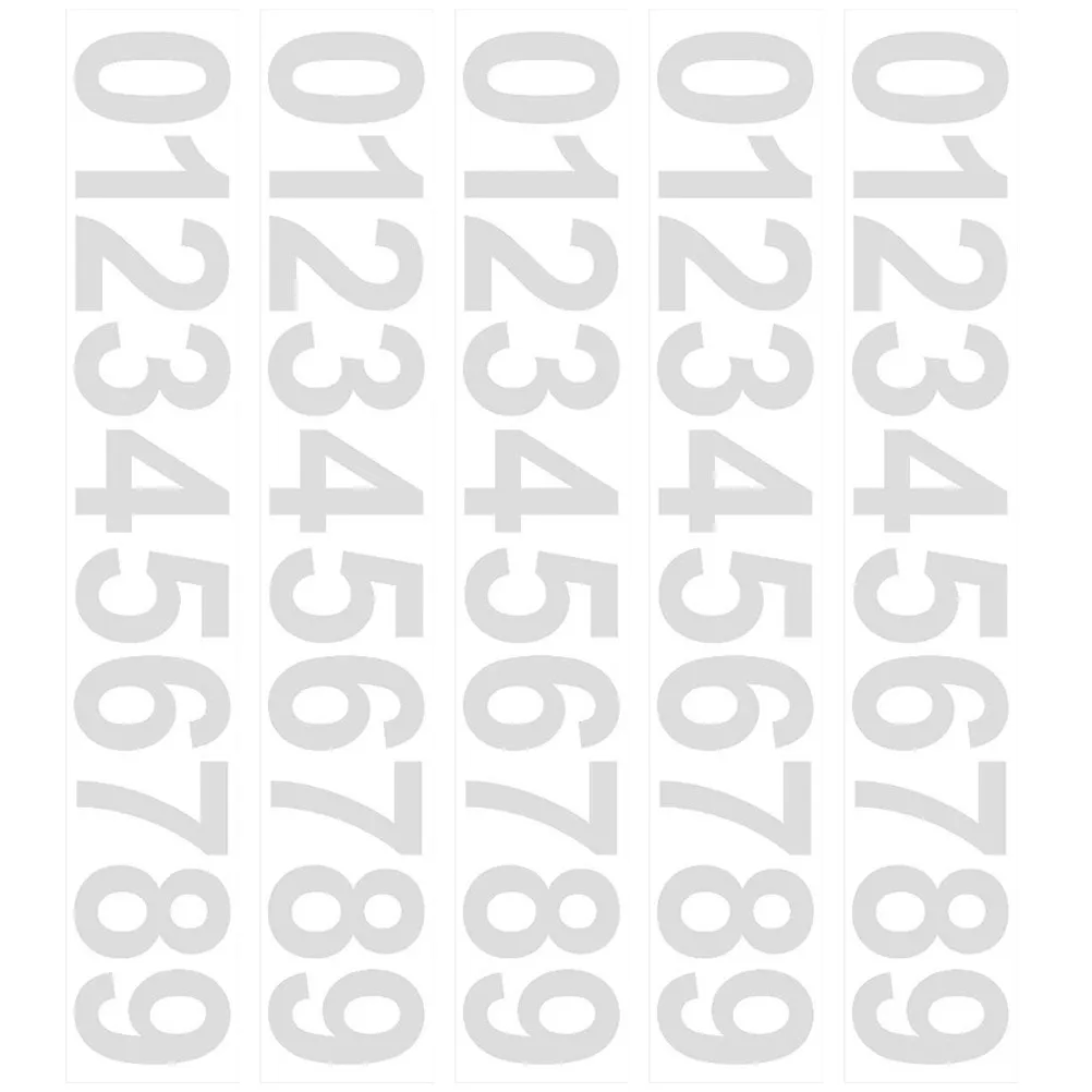 

5 Sheets Number Stickers Outdoor Mailbox Numbers Sunproof Decals Doorplate Decals Reflective Self-Adhesive Stickers