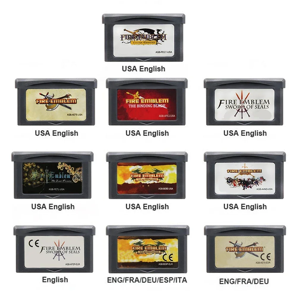 Fire Emblem Series GBA Game Cartridge 32 Bit Video Game Console Card Sword of Seals Binding Blade The Sacred Stones For GBA