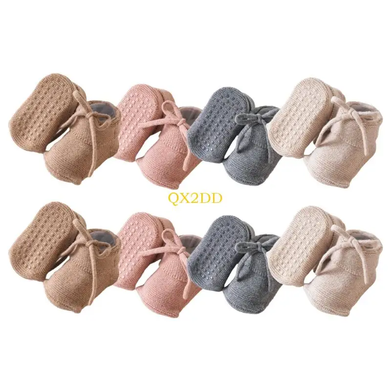 

QX2D Comfortable Infant Anti Slip Floor Socks Soft Polyester Blend Anti Slip Dots Elastic Edges for Newborns and Toddlers