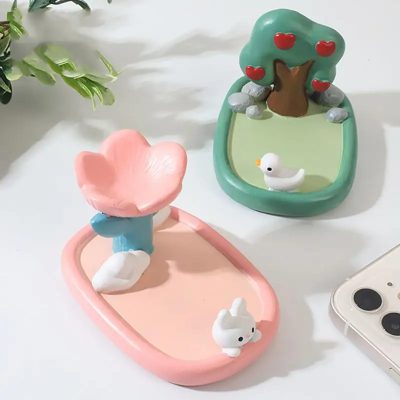 Cute Bunny Tablet Phone Desktop Holder Portable Cell Phone Stand Universal Tablet holder Desk Ornament for Reading Study Work