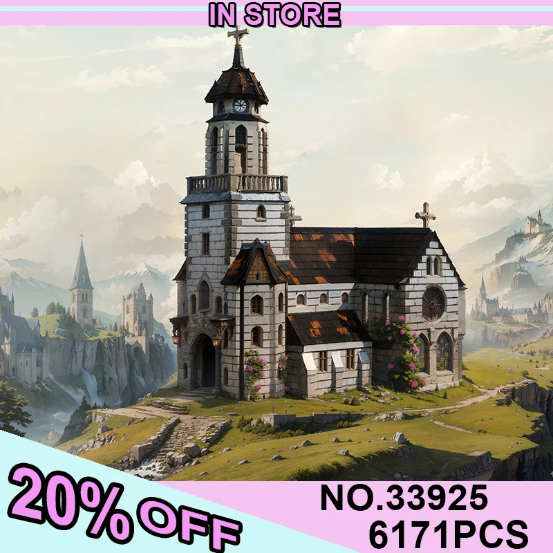 

XMORK 6172 parts MOC-33925 Modular Medieval European Church Architecture Model Building Kits Blocks Bricks Educational Toys Gift