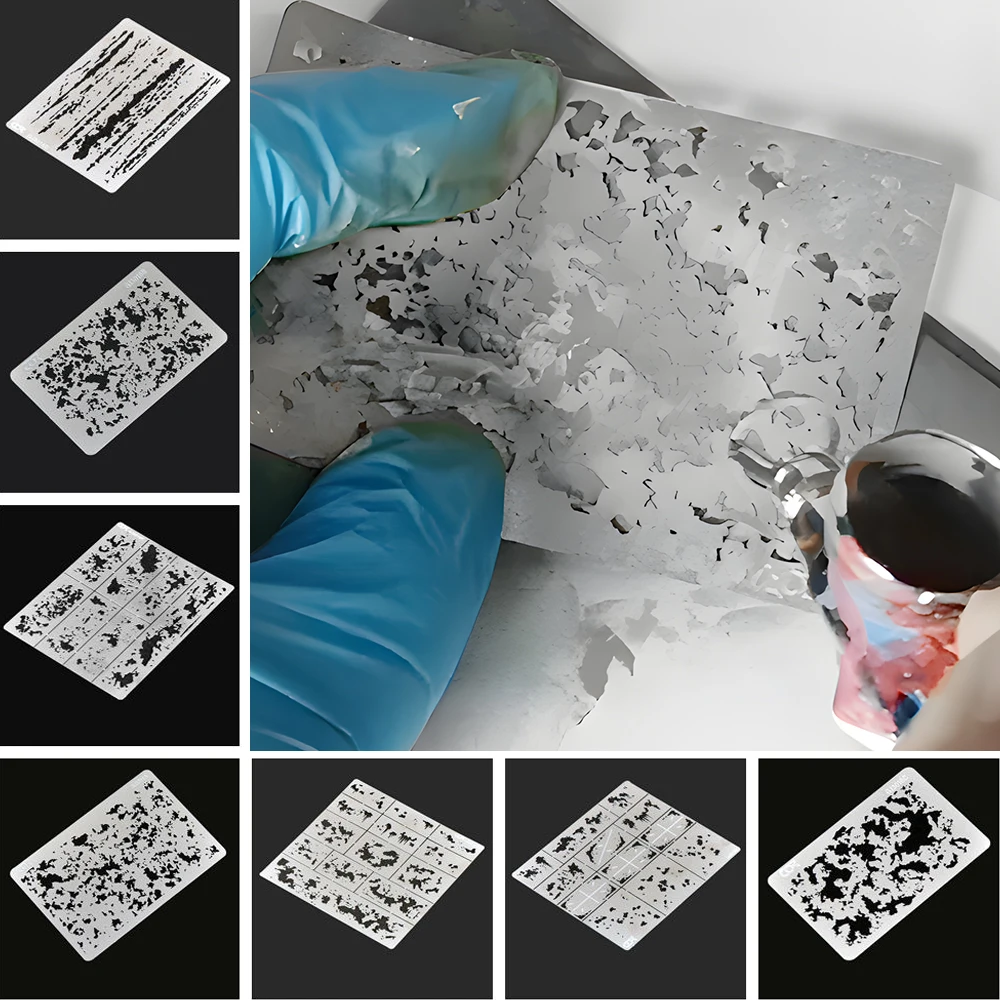 泥飛散風化エアブラシステンシルツール 1/32 1/35 1/48 1/72 モデルモデル DIY 装飾風化用