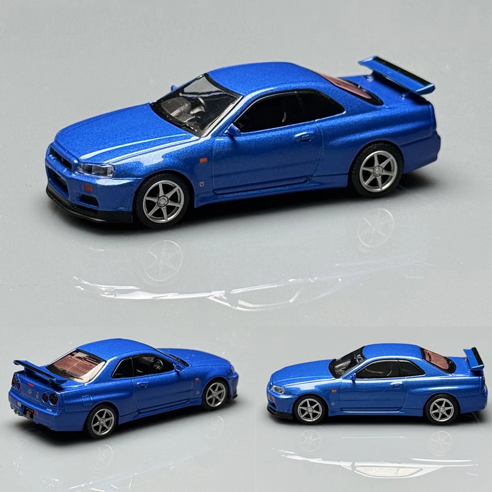 

Коллекционная модель автомобиля MGT 1/64 Skyline GTR R34 из литого металла, игрушка-машинка, подарок для взрослых (без упаковки)