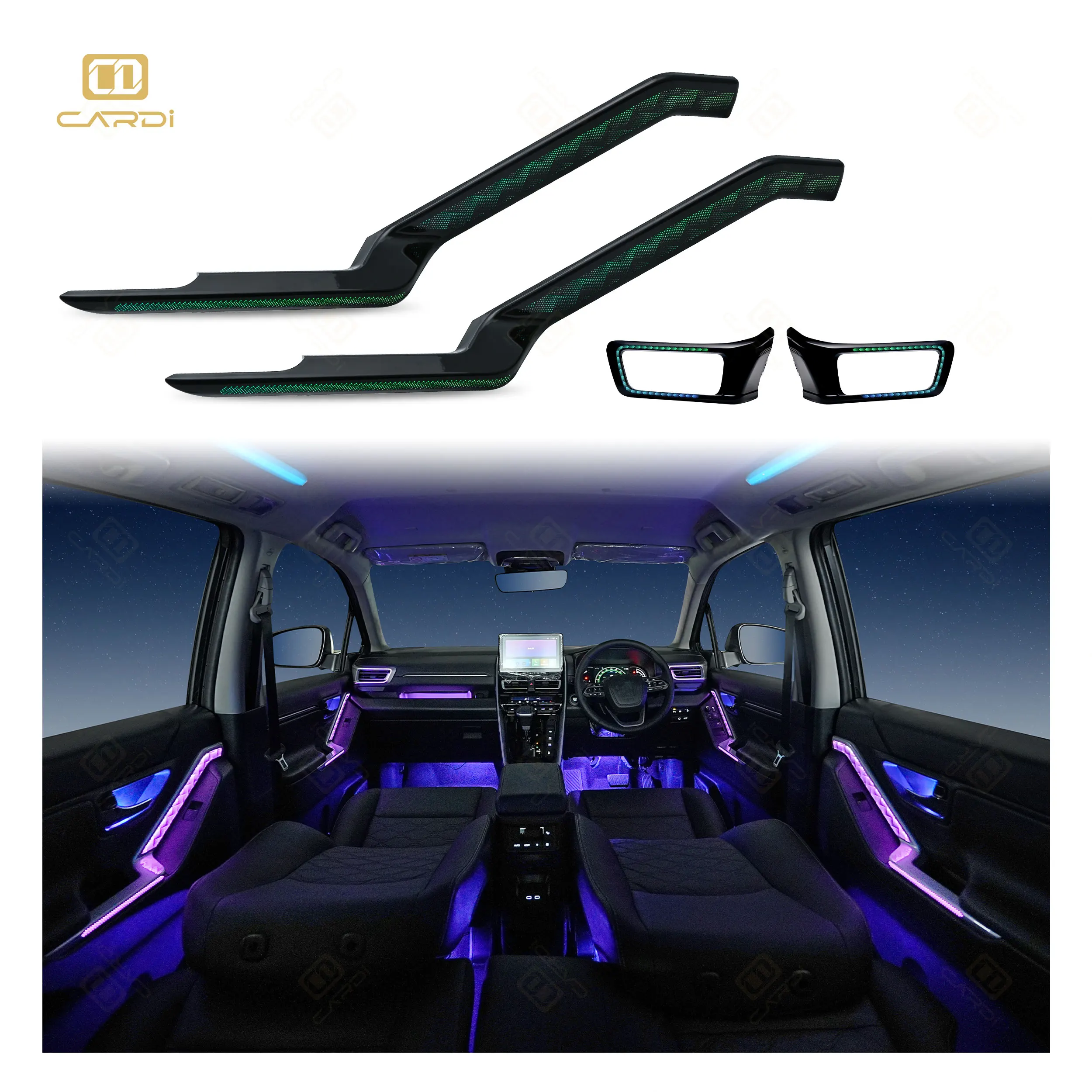 Kit de iluminación ambiental premium 'CARDI' personalizado para actualización interior Toyota Innova Hycross