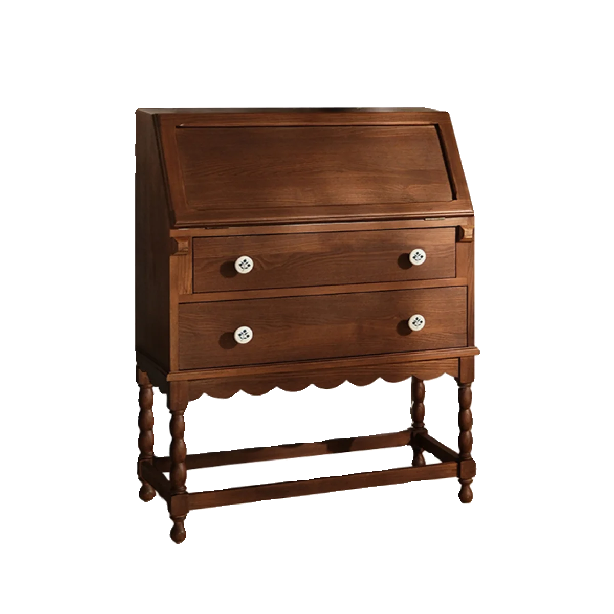 

Light luxury solid wood dresser secretary cabinet household small apartment retro style cosmetic cabinet cafe