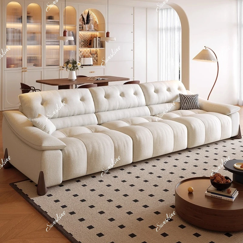 

Zero against the wall, multi-functional electric, retro adjustable, chenille velvet fabric three-person sofa