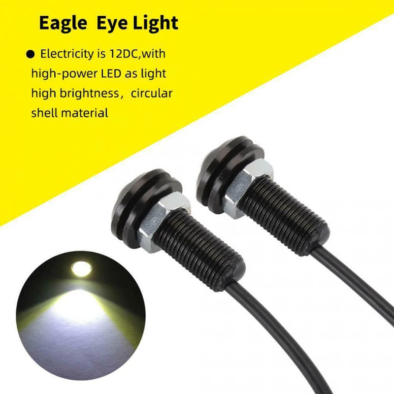 LED Eagle Eye Lights 12V Waterproof Car DRL Backup Reverse Lights  7 Colors for Motorcycle Truck Boat
