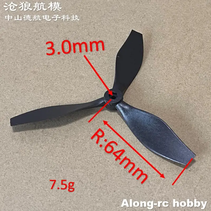 5pcs 5050 3 Blades Propeller 5*5*3 for 1400mm Wingspan X8 Glider RC Plane Airplane Spare Part for RC Aircraft Model DIY Pusher