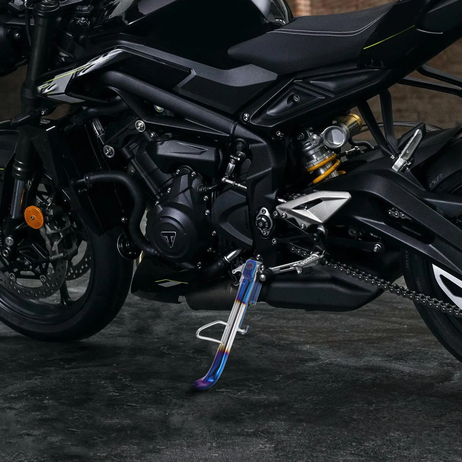 

Motorcycle Side Brace Electric Motorcycle Kickstand Extension Scooter Kickstand Titanium Burn Offset Support Parking Stand