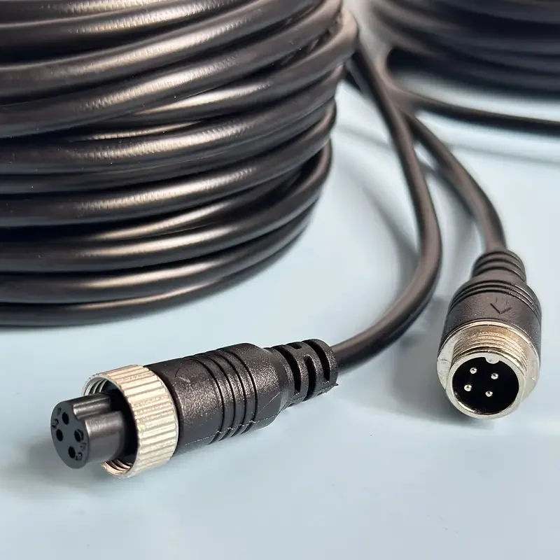 4 دبوس الطيران تمديد كابل الفيديو 3M 5M 10M 15M 20M 30M لشاحنة حافلة مراقبة كاميرا اتصال سلك