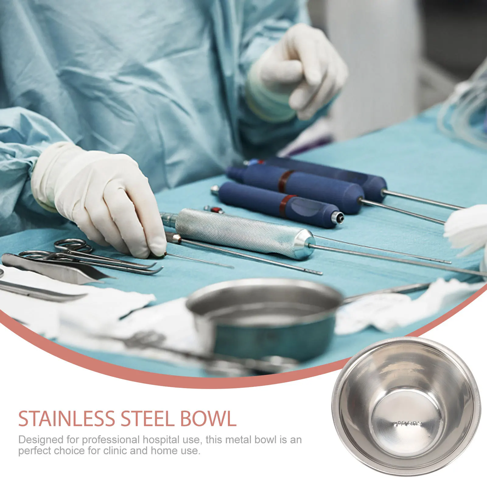

Stainless Steel Surgical Instrument Bowl Multifunctional Durable Medical Tool Storage Holder Professional Clinic Hospital Cotton