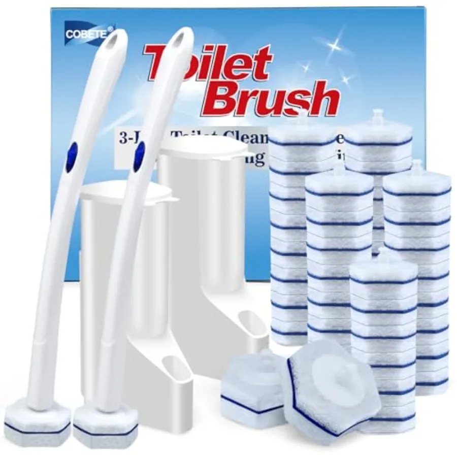 

Disposable Toilet Brush Wand 2 Kit with 40 Refills Efficient Deep Scrubbing Toilet Bowl Cleaner Wand for Bathroom Toilet Cleani