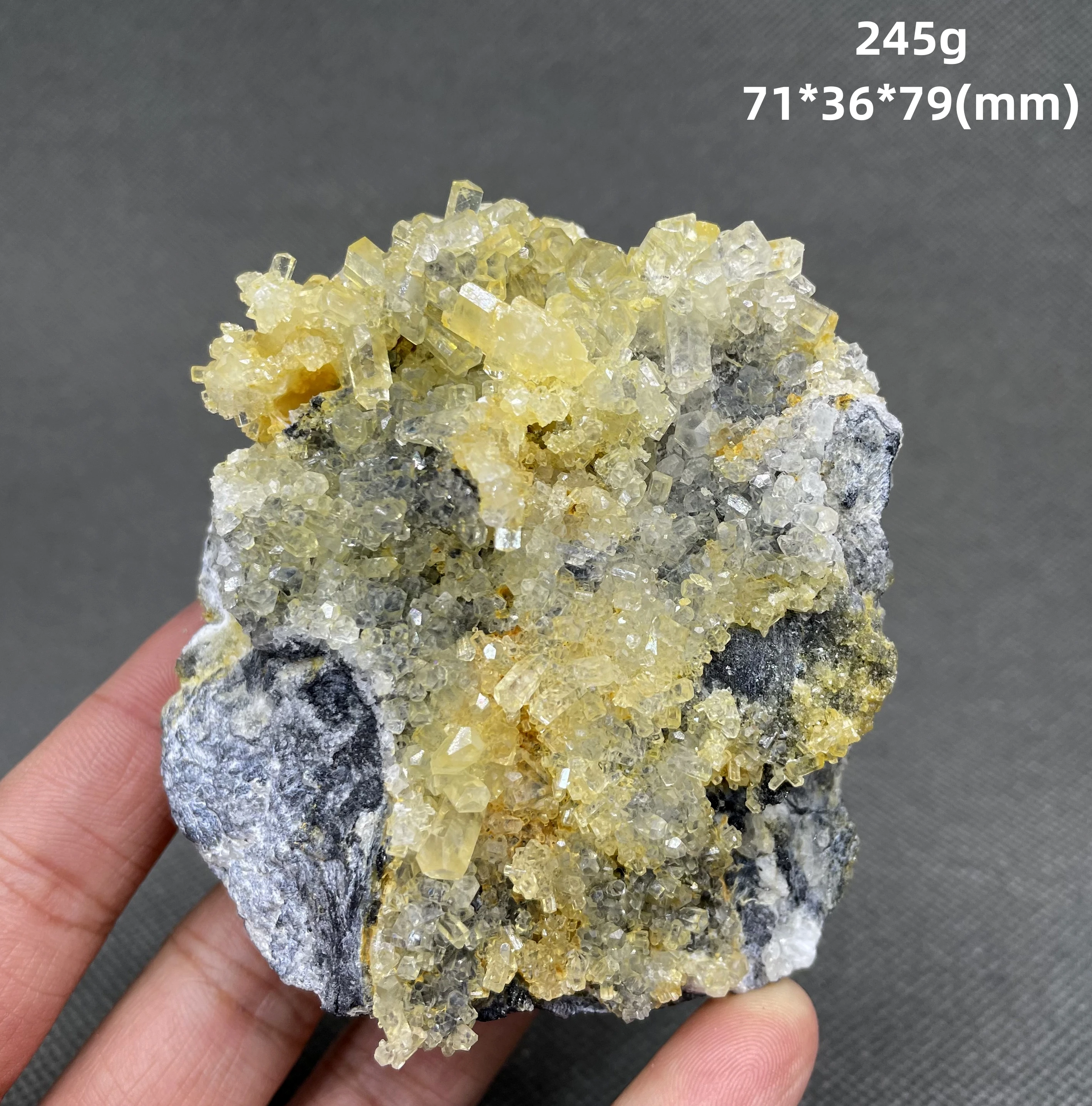 BEST! 245g natural fluorescence Hexahedral column calcite mineral specimen stones and crystals healing crystals quartz