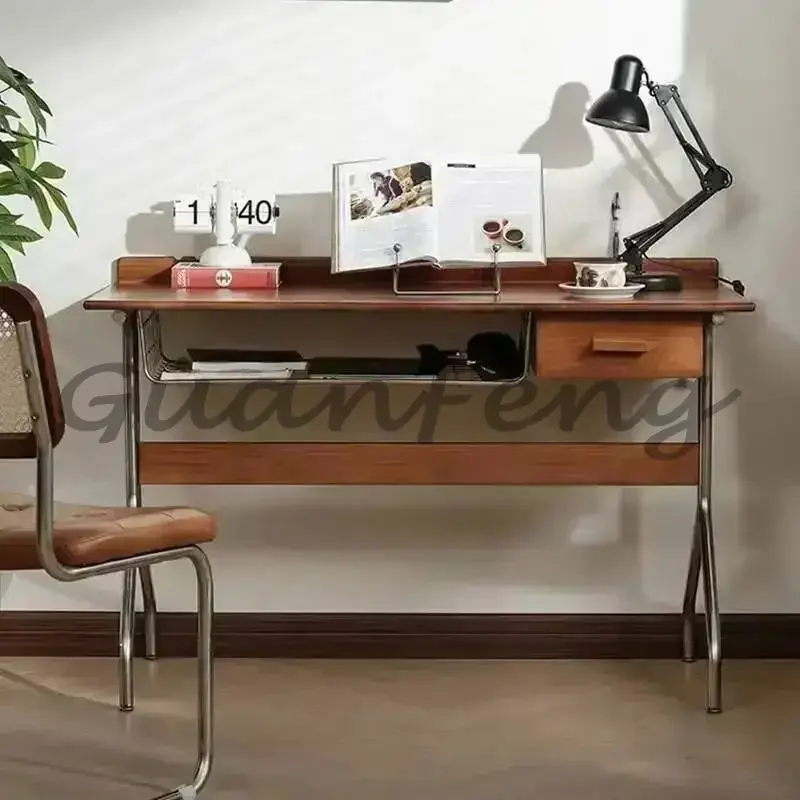 Modern Nordic Solid Wood Computer Desk, Storage Study Side Table, Easy Disassemble Home & Office Writing Furniture