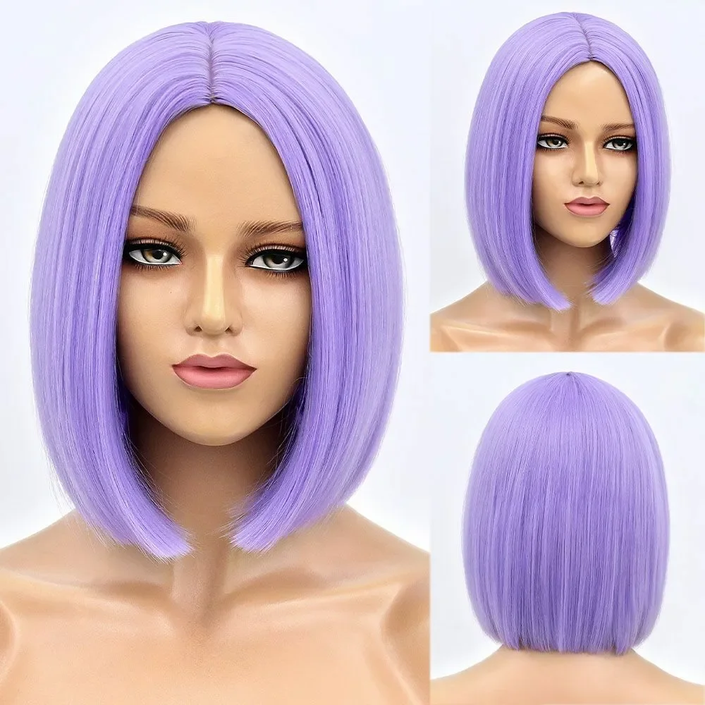 8 warna Natural harian rambut pirang pendek Bob rambut wanita Cosplay Wig pesta