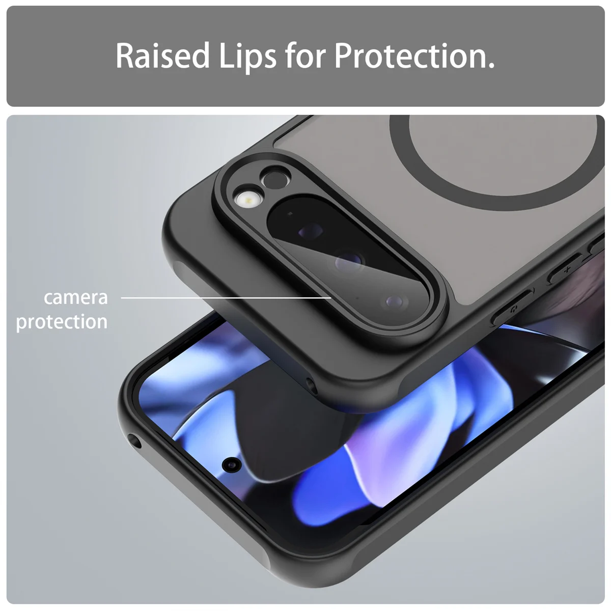 حافظة لهاتف جوجل 10 برو XL حافظة هاتف Magsafe شفافة غير لامعة لهاتف جوجل بيكسل 9A 9 10 Pro XL غطاء صلب للشحن اللاسلكي المغناطيسي