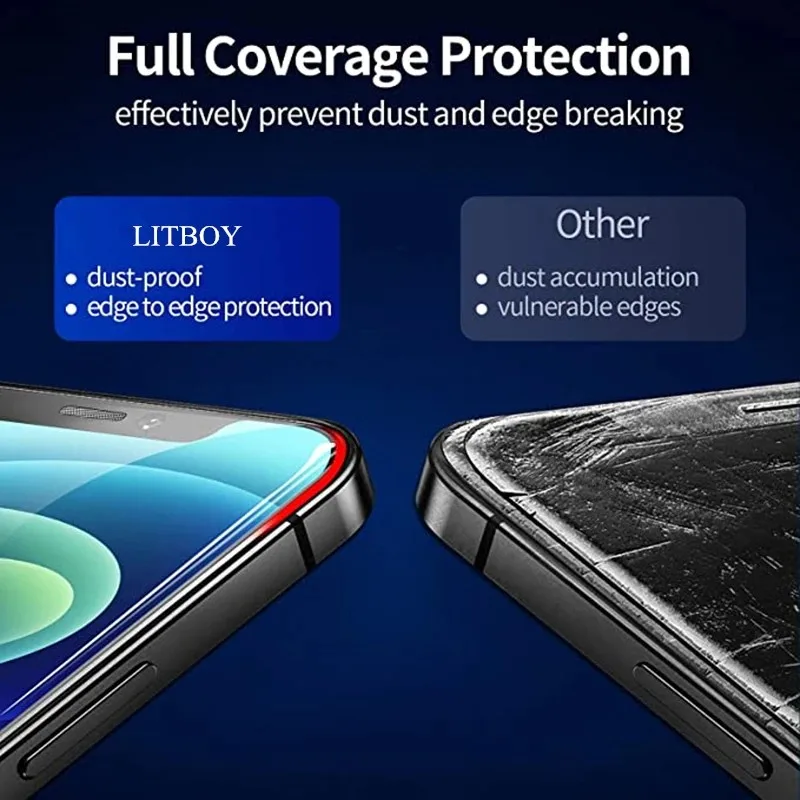 2PCS Screen Protector For iphone 16 15 14 13 12 11 Pro Max Plus X XS MAX XR Tempered Glass For iphone 14 15 16 Plus Protective image 4