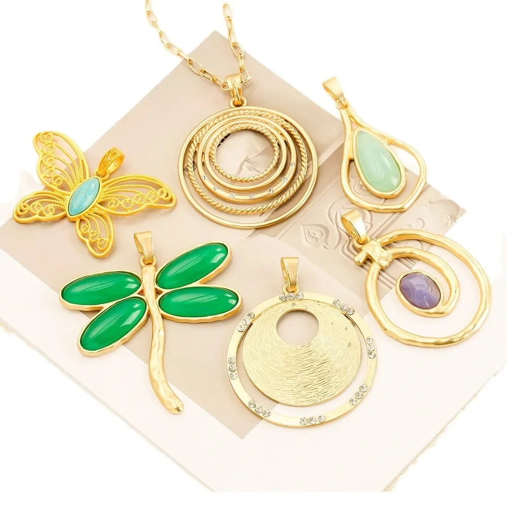 Elegant and niche Diy jewelry accessories, personalized and fashionable dragonfly butterfly turquoise matte accessories