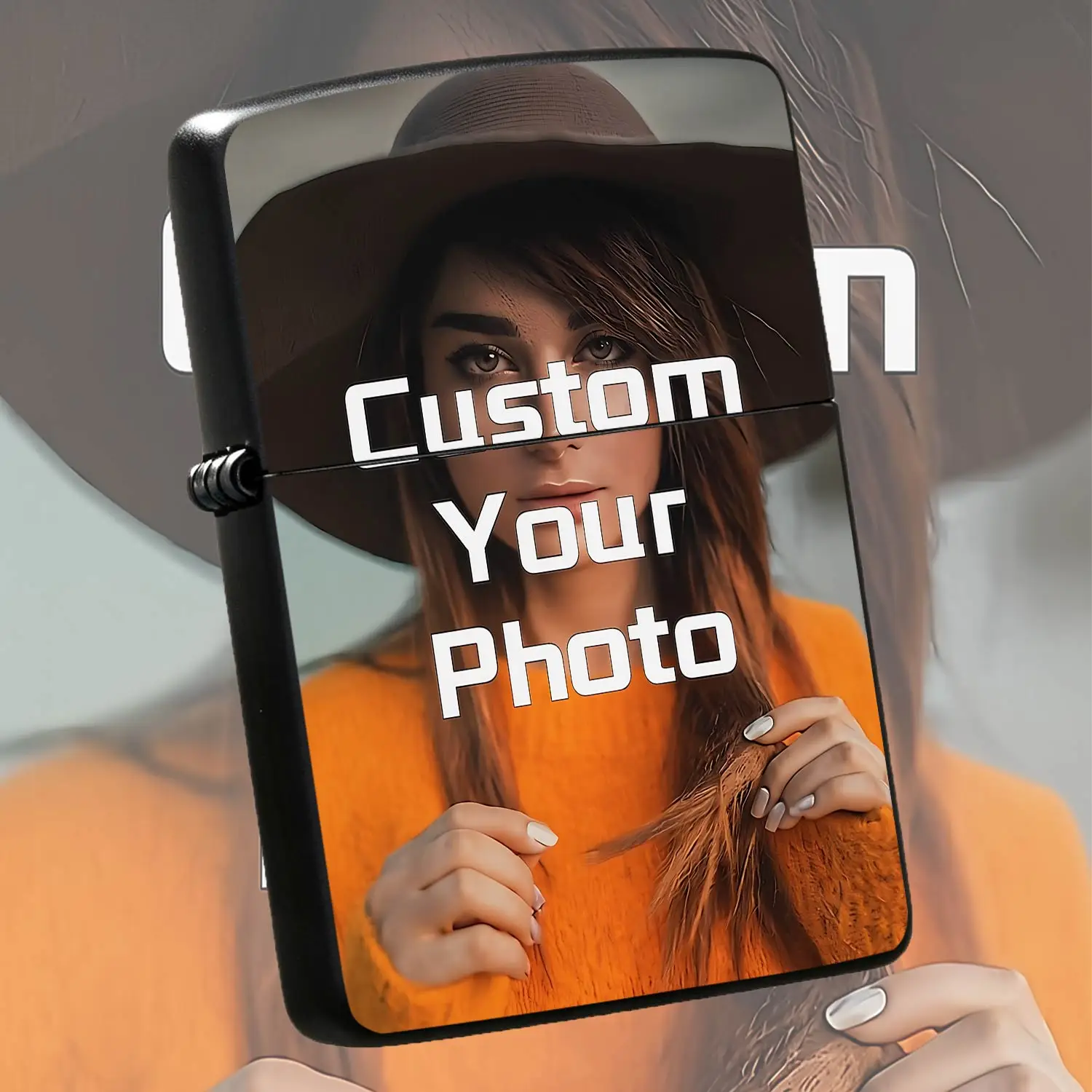 Custom Personalized Photo Lighter, Upload Your Unique Portrait, Pet, Travel Memory Pattern, Ideal For Daily Multi-Scene Application, Exquisite Practical Keepsake, Perfect Choice For Gifting To Friends, Family Or Using A A Humorous And Inter