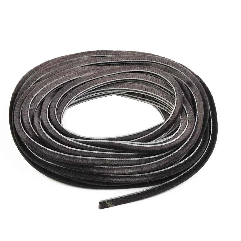10m Draught Excluder Brush Strip for Casement Doors with Pile Seal Weatherstrip 5mm x 6mm Windproof Dustproof Soundproof Seal