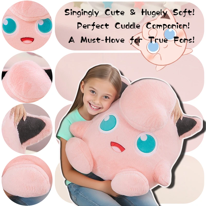 

Очаровательные круглые плюшевые игрушки Chubby Jigglypuff, аниме Hugely, мягкая кукла, мягкая подушка для сна, подарки на день рождения для девочек и мальчиков