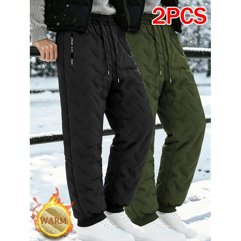 New Wool Warm Winter Men's Pants Casual Thick Jogging Pants Men's Warm Fitness Pants Black Sports Pants Unisex Couple's Outfit