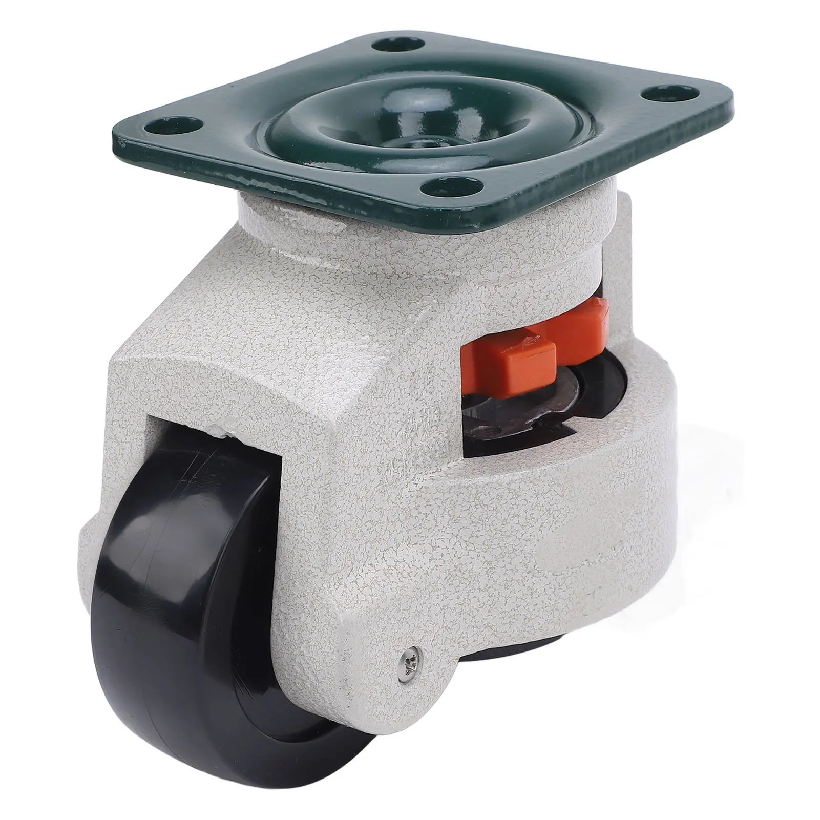 Leveling Caster Adjustable Height Plate Mount Workbench Rotating Caster with 75mm Wheel and Rubber Base