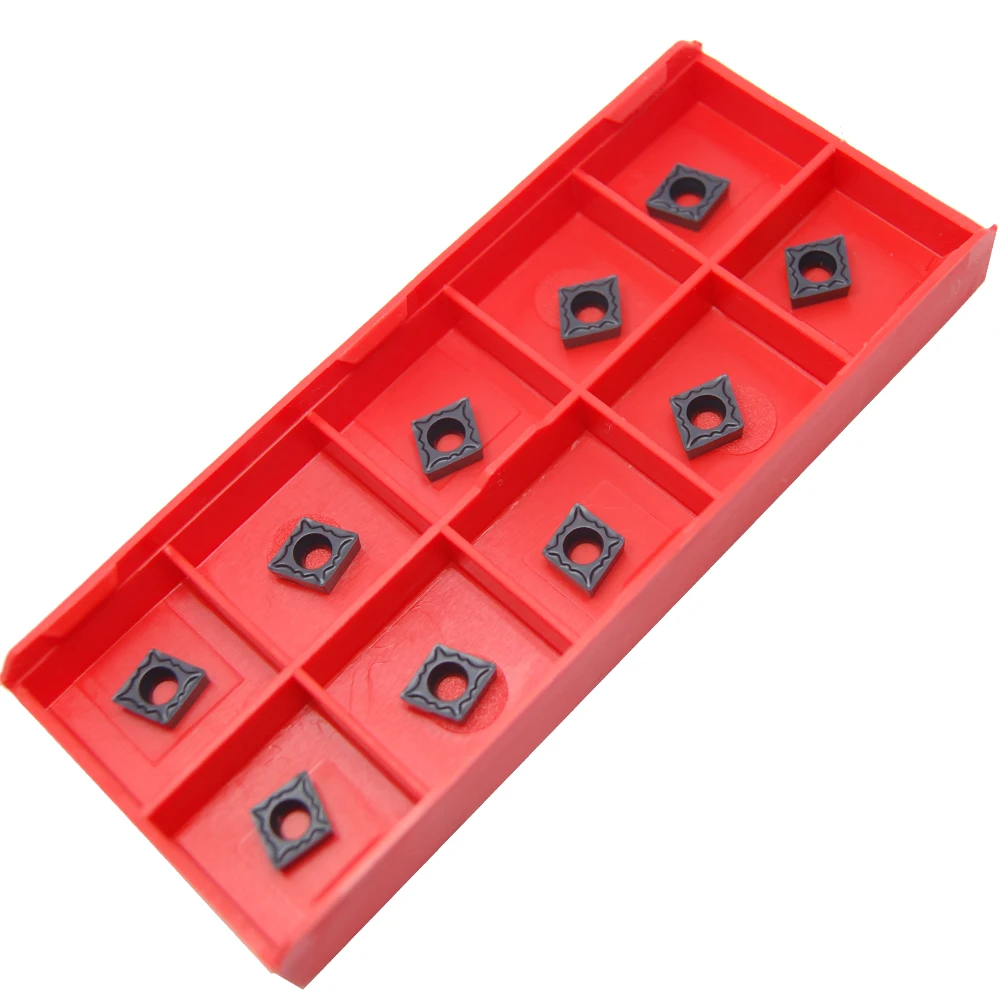 10 Chiếc Carbide Dạng CCMT060202 CCMT060204 CCMT09T302 CCMT09T304 CCMT120404 CCMT120408 Tiện Bằng Máy CNC Dụng Cụ Quay Rau Thép Không Gỉ