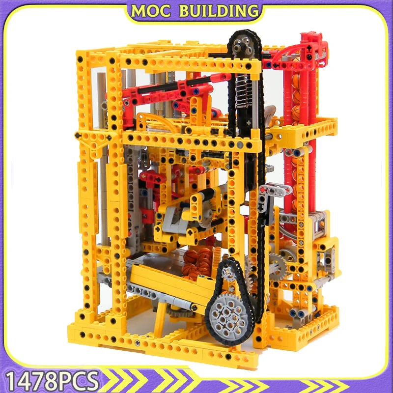 MOC Buidling Block Vertical Ball Clock GBC Module Machine Motor Technology Bricks Educational Toys Gifts