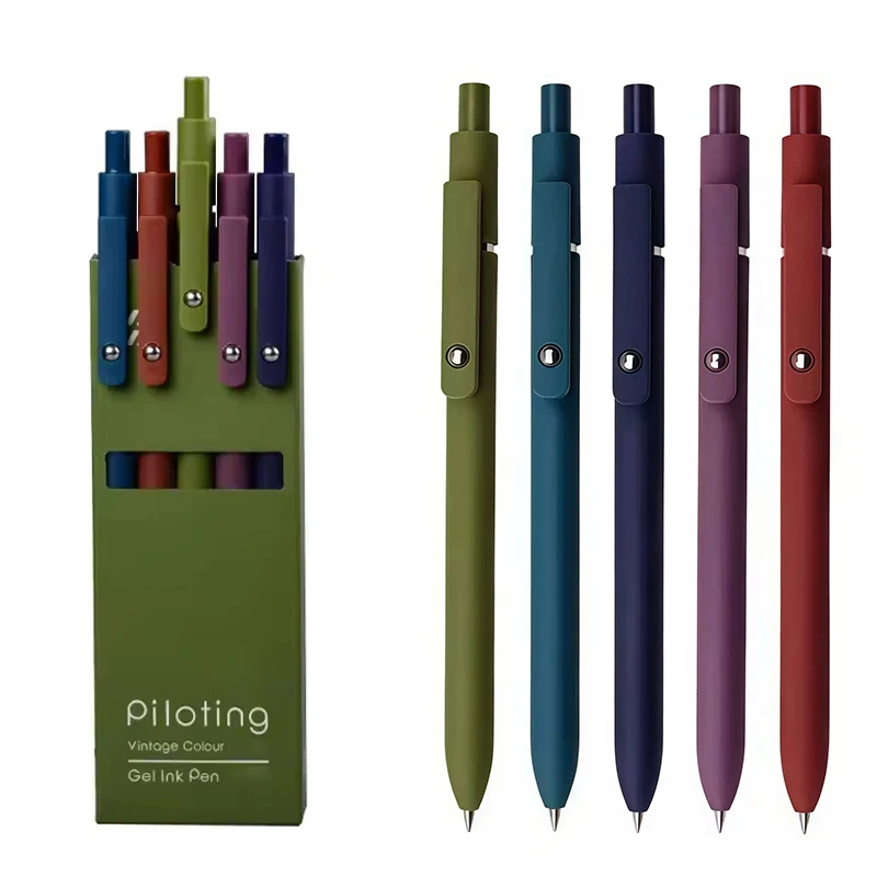 5 Pcs 5 Color Gel Pen Set Fine Point Ballpoint Pens Gel Pens For School Writing Stationery Smooth Gel Ink Pen Writing Stationery