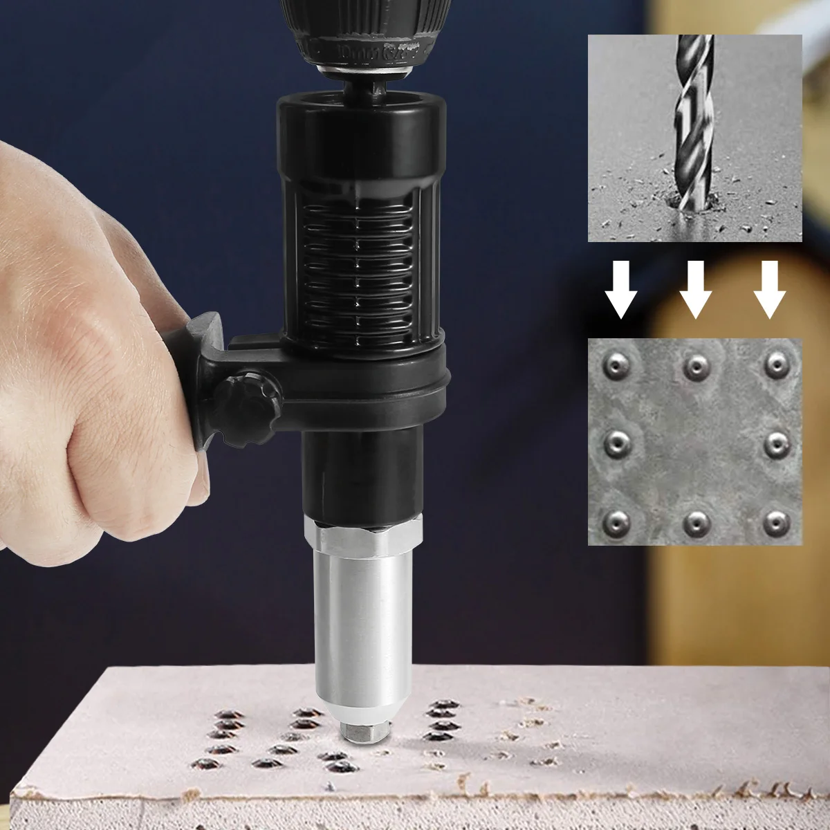 Riveter Adapter Alloy Electric Riveter Converter Attachment Removable Electric Power Drill Riveting Hand Tool Accessories