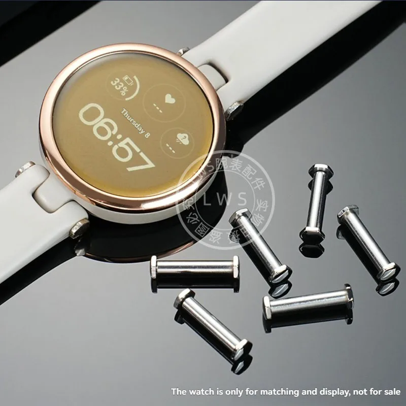 For Garmin Lily Smart Sports Watchband Strap Connecting Rod First Generation Wristband Women's Watch Shaft Screw Rod 14mm Gold