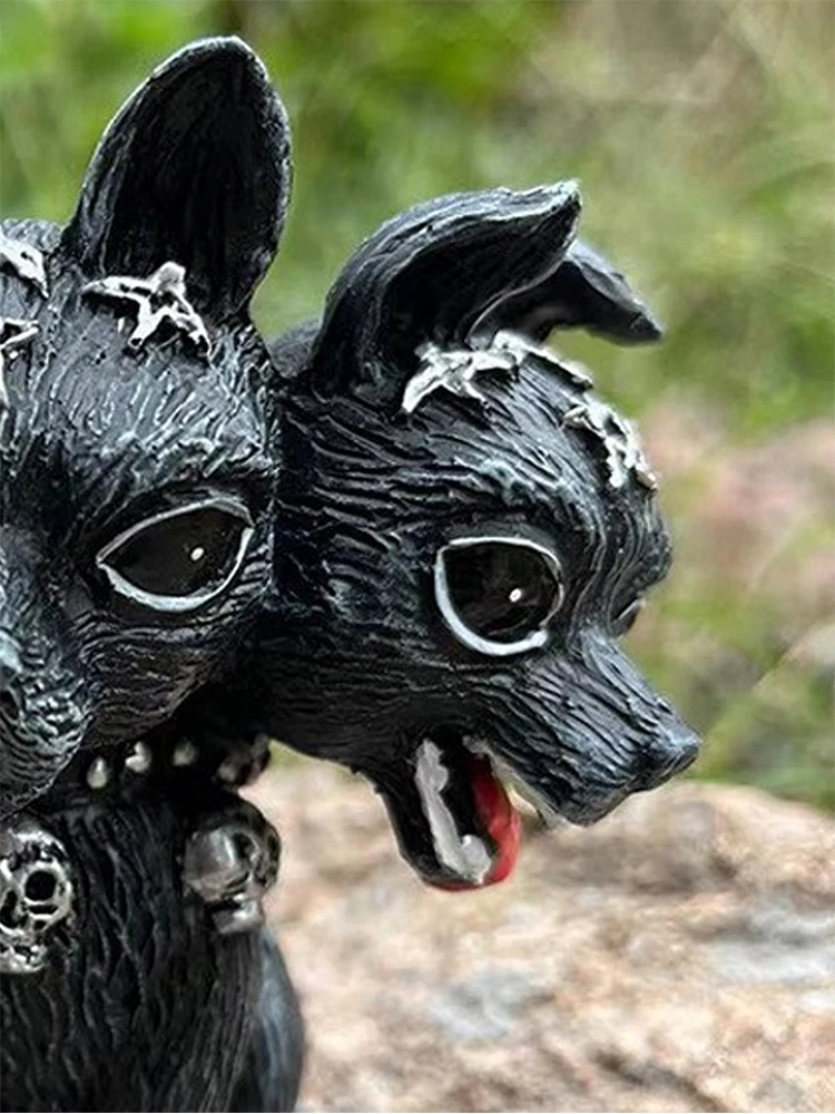 Cerberus ornaments Resin New Mythology Cuteb Animal Statue Decorative Desk Halloween Black Gift Home Mini Accessories carving