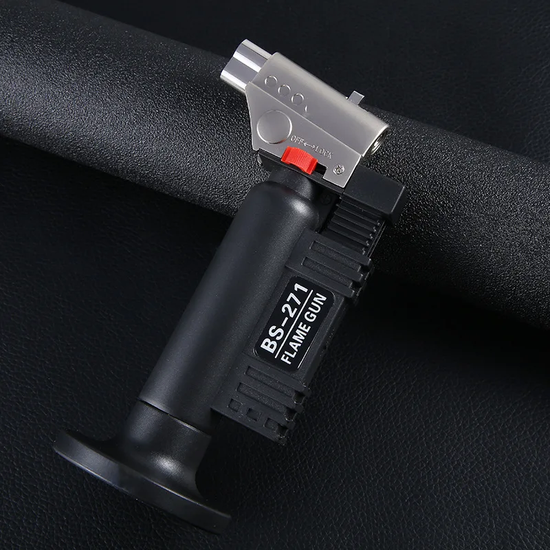 Portable Switchable Torch Flame& Open Flame Welding Gun Lighter Miniature Blue Flame Baking Spray Gun Lighter for Kitchen BBQ
