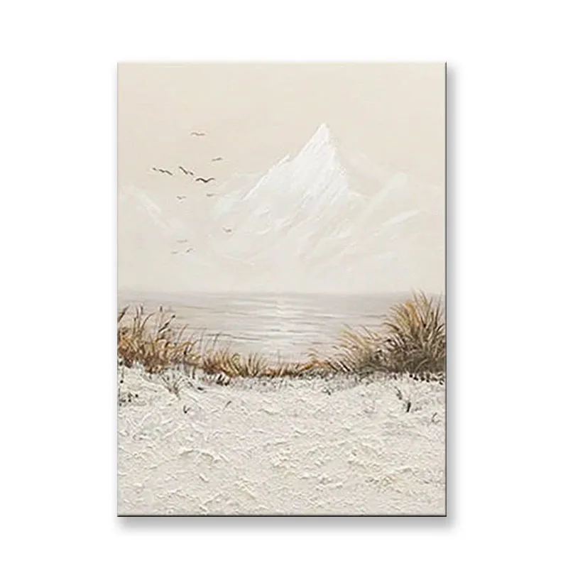 Beach and Distant Mountain Scenery Abstract Hanging Painting For Home Decoration Bedroom Dining Room Living Room Sofa Background