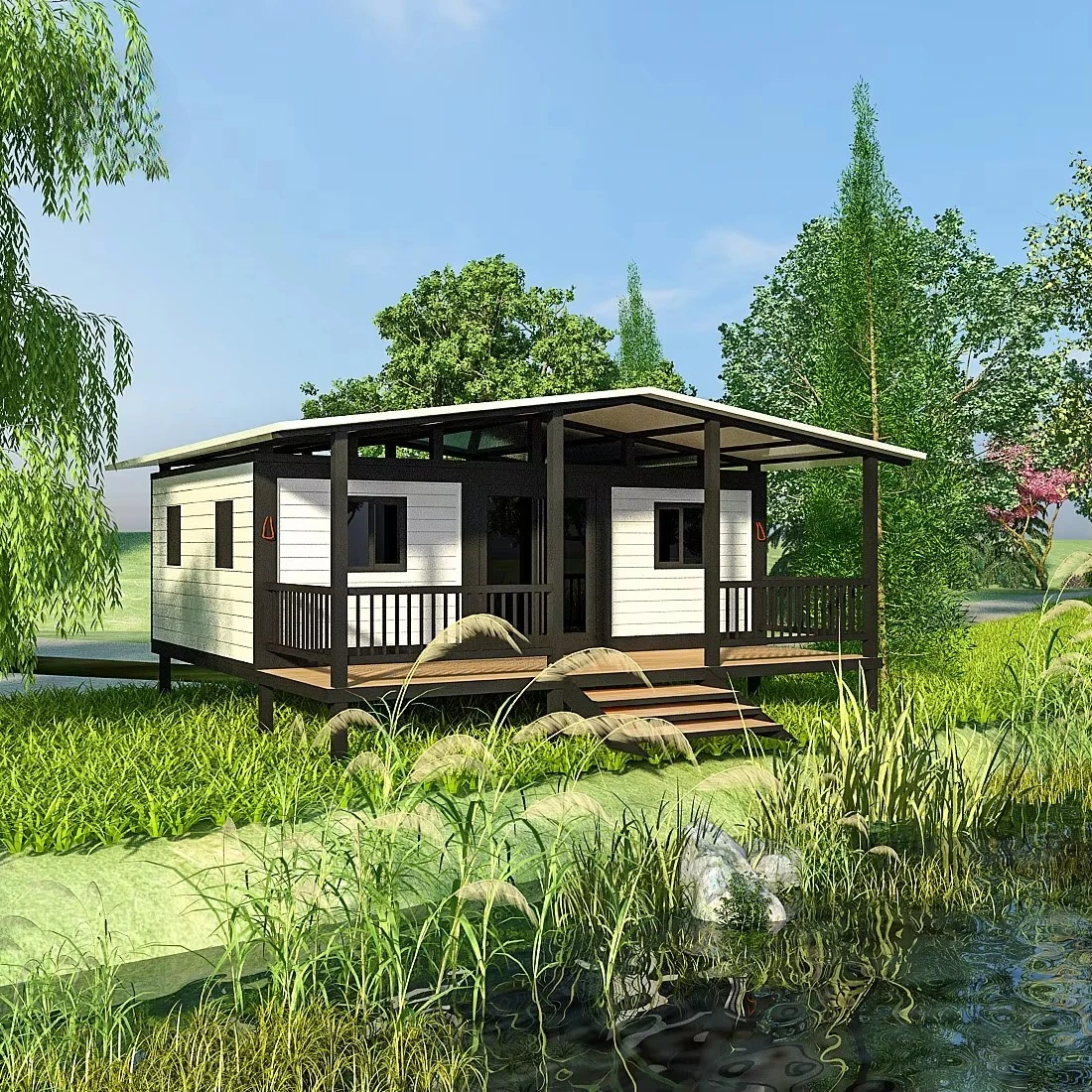 Casa وحدات فاخرة محمولة جاهزة للطي حاوية منزل 20ft 40ft قابلة للتوسيع 2-3 غرف نوم فيلا فندق متجر شقة