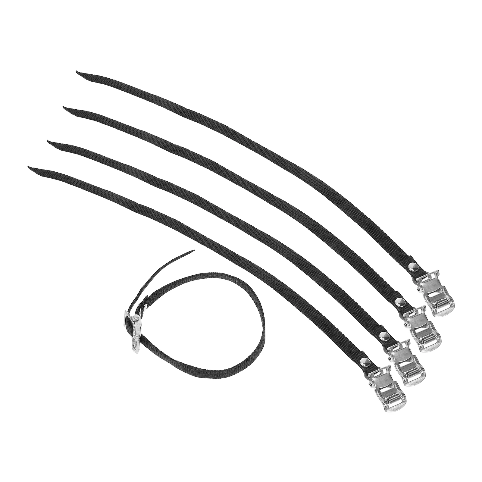 

5pcs Adjustable Bike Pedal Replacement Bicycle Toe Straps Universal Anti-Slipping Footrest Straps For Gym Cycling Sports Fitness