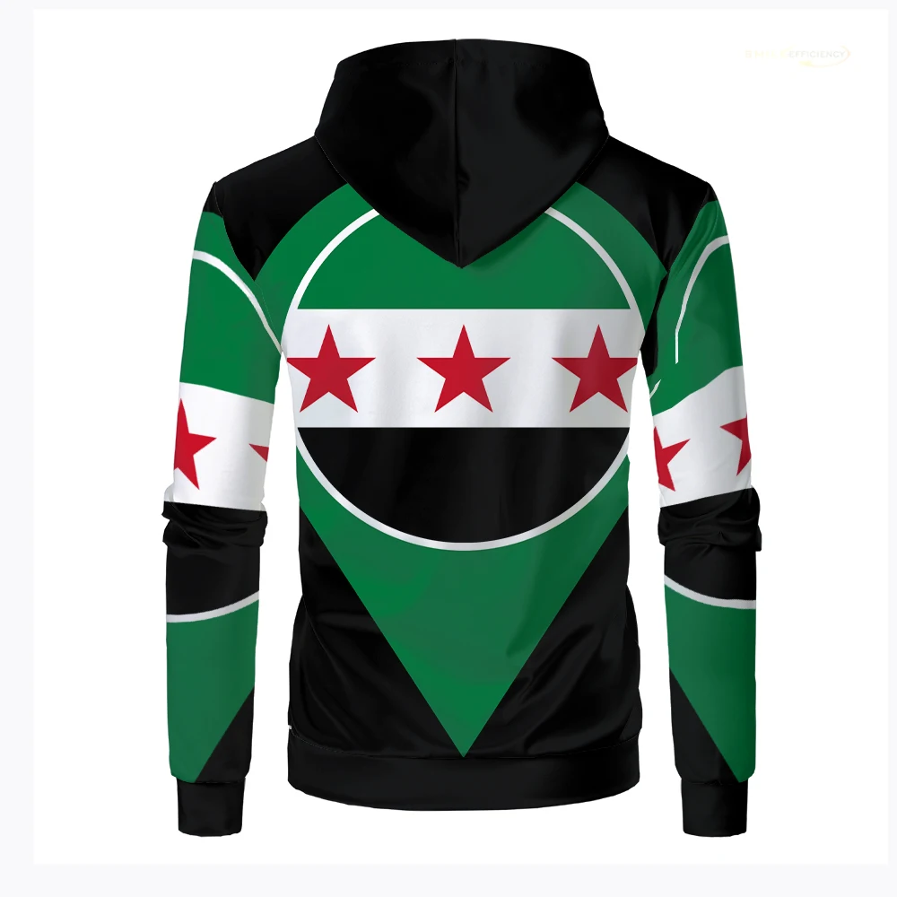 

Syria Flag Sports Mens Sweatshirt Fashion Casual Geometric Pattern Hoodie Print Streetwear Large Size Unisex Pullover Men Gift