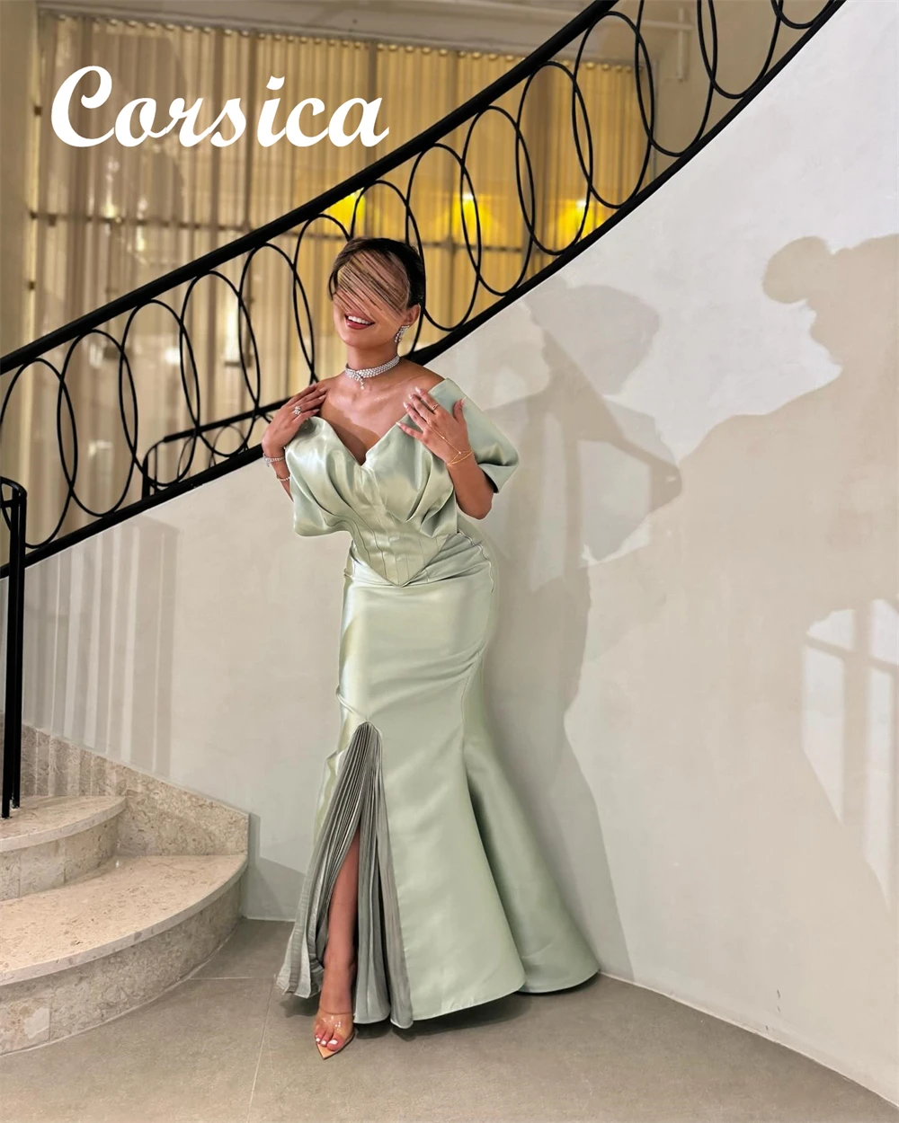 Customized Mermaid Modern Satin Evening Dresses Classic Off the Shoulder Homecoming Dresses Temperament Special Occasion Gowns