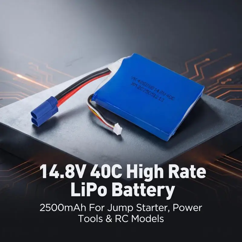 486888 14.8V 2500mAh 4S1P High Rate 40C Lithium Polymer Battery Pack For Car Jump Starter Power Tool RC Model