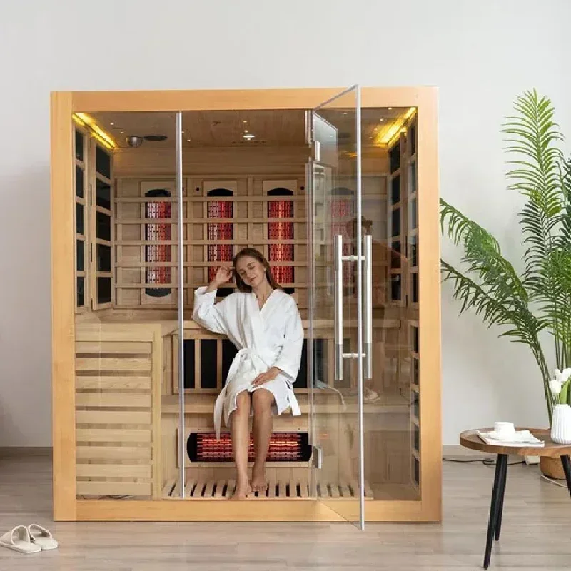 Family Use Traditional Dry Steam Sauna Indoor Wooden Infrared Sauna Combined Sauna Room