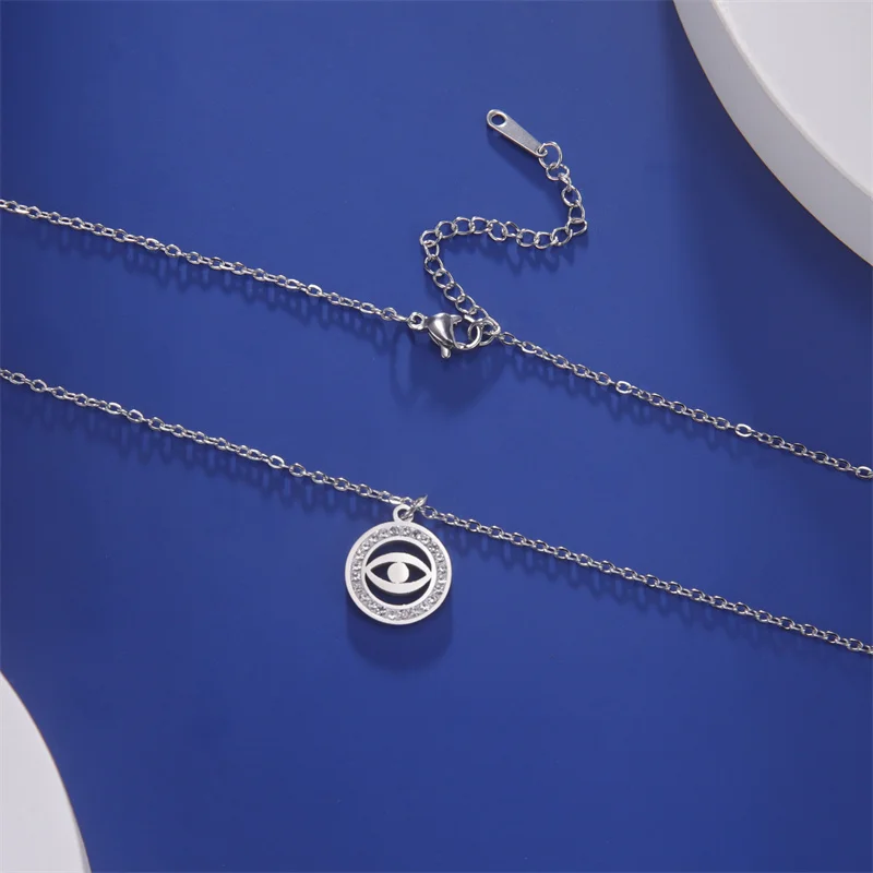 Trendy Edelstahl Strass Baum des Lebens Anhänger Halskette Für Frauen Charme Sommer Schlüsselbein Kette Schmuck Colgantes Cadena – Detail 30