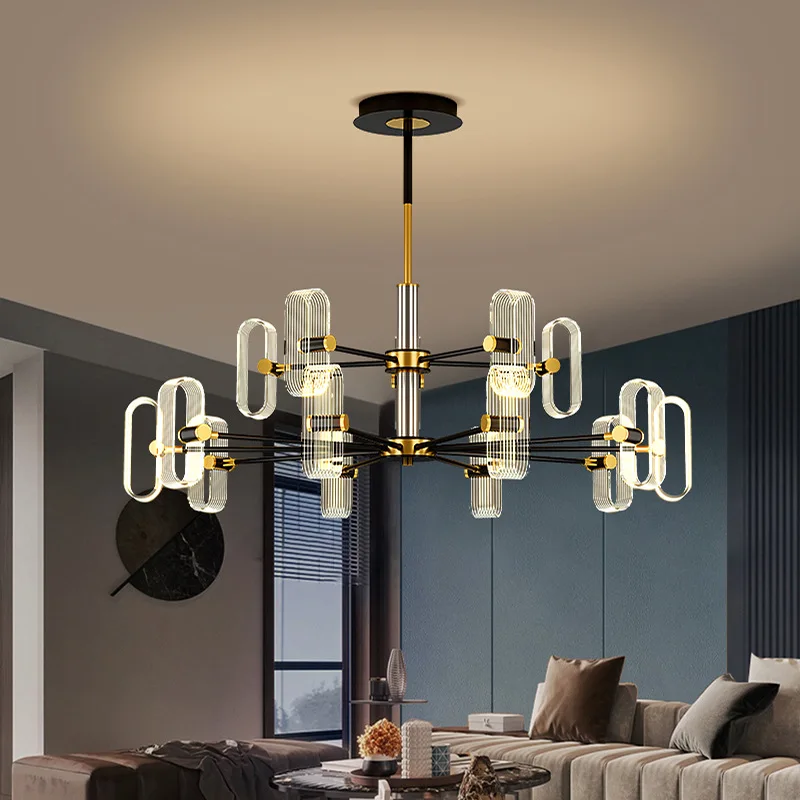 

Wrought Iron LED Lamp,Indoor Lighting,Modern Glass Ceiling Chandelier,Nordic Decoration for Master Bedroom parlour dining room