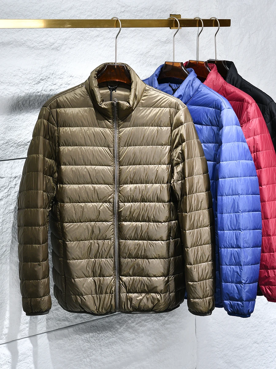Warm And Lightweight Duck down Jacket Stand Collar Casual Style Youth Fashion Nylon Fabric Thermal Insulation Puffy Coat for Men