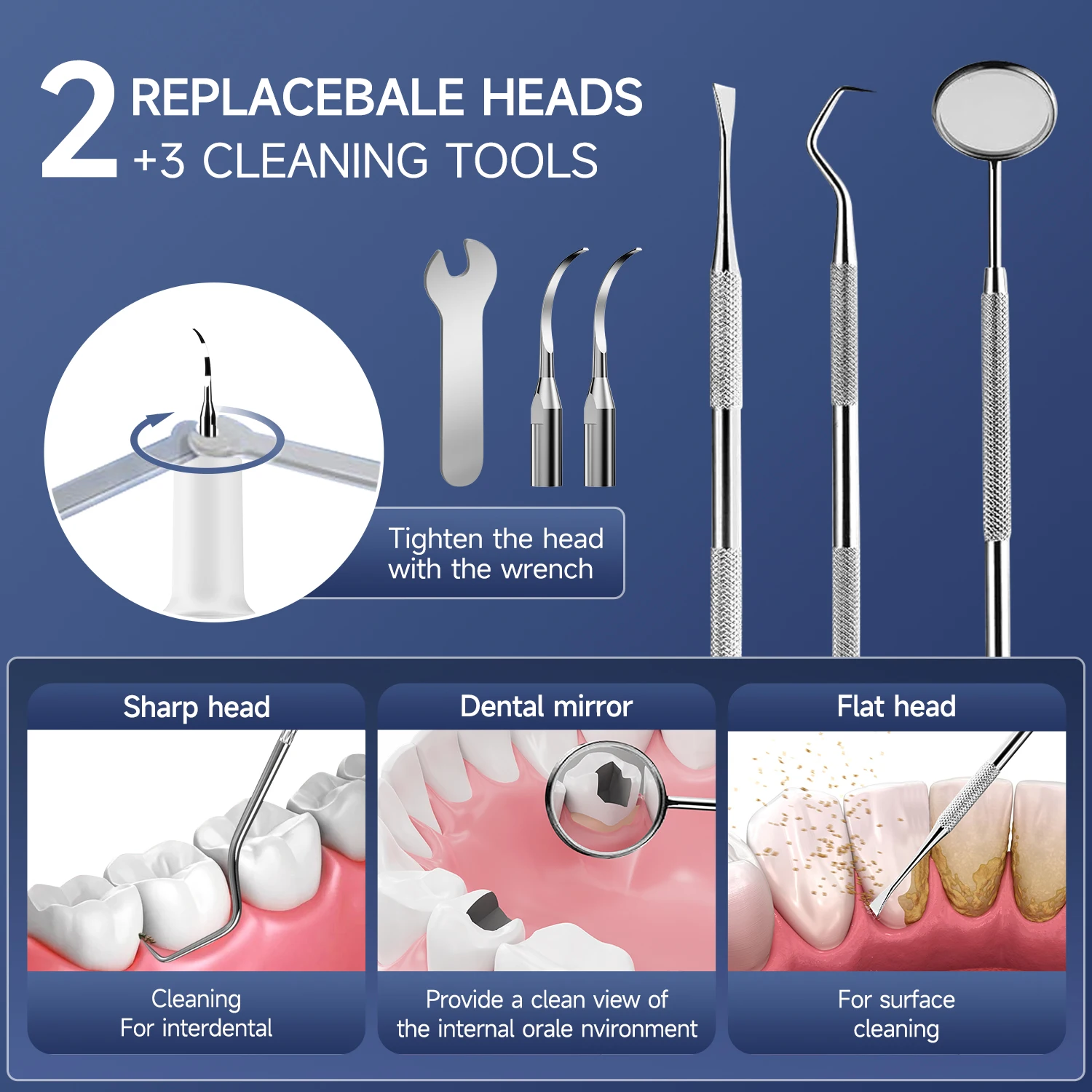 Curvy moon t7 limpador de dentes ultrassônico elétrico removedor de tártaro ferramentas de limpeza de manchas de dente clareamento dental limpo cuidados pessoais