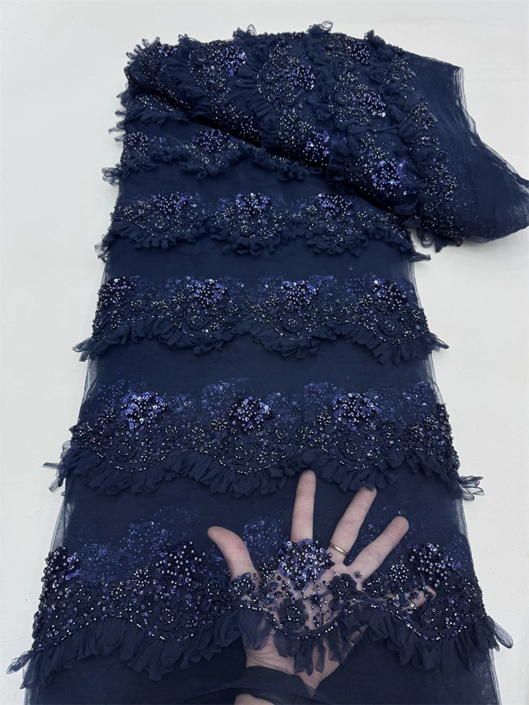 아프리카 메쉬 레이스 원단 나이지리아 비즈 레이스 원단 스팽글 고품질 프랑스 나이지리아 레이스 드레스 여성 파티 웨딩용