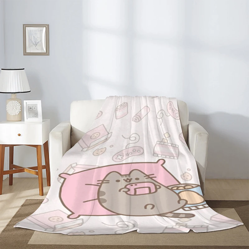 

Decorative Sofa Blanket P-Pusheen Winter Fluffy Soft Blankets & Throws Cute Cartoon Cat Microfiber Bedding Knee Warm Fleece Nap