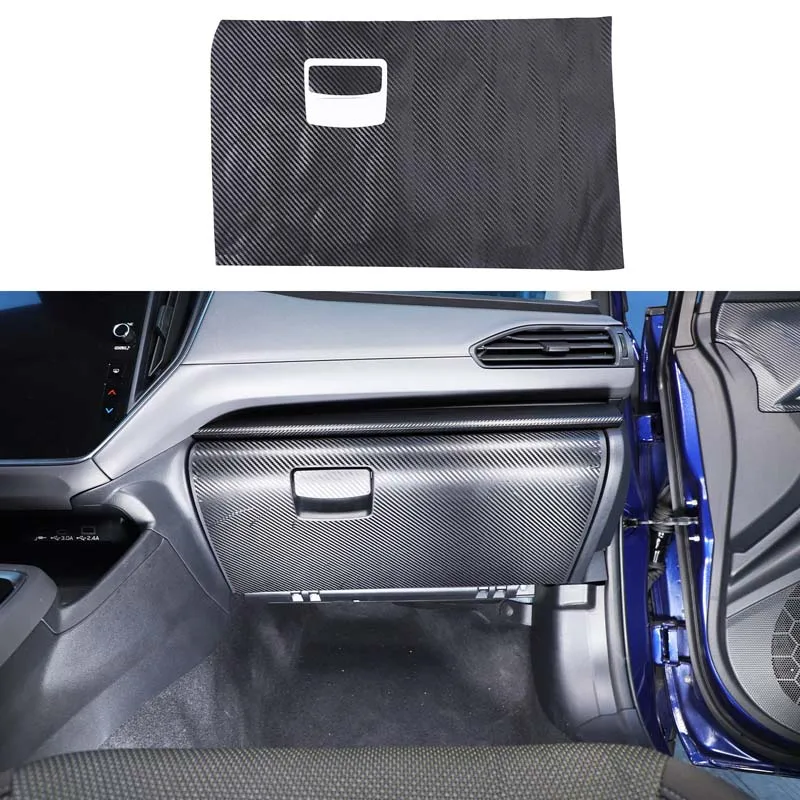 For Subaru Crosstrek 2024 2025 PVC Carbon Fiber Series Car Passenger Glove Box Strip Decoration Sticker Interior Accessories