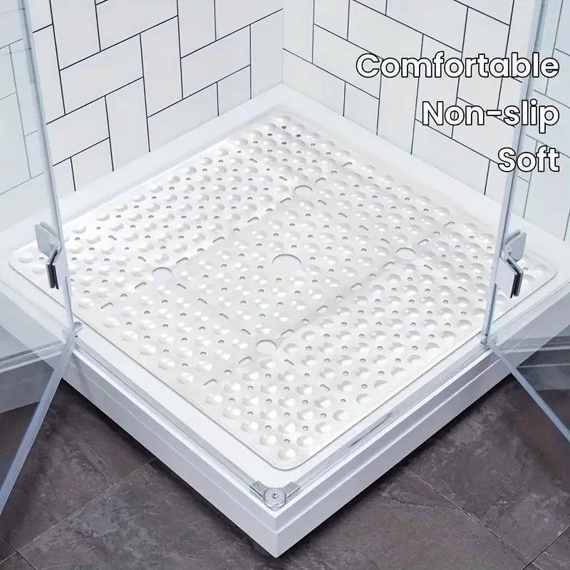 

1pcs 69x69cm Bathroom Non-slip PVC Floor Mat Durable Shower Mat for Bathroom Kitchen Home Use Easy To Clean